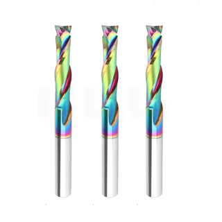 1pc Coating Carbide Milling Cutter 8mm Shank 2 Flutes Compression Router Bits CNC Spiral Milling Cutter For Wood Acrylic