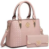 LuxusKollektion Handtasche Damen Handtasche Mittelgroß Shopper Set Rosa mit Geldbörse