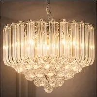 GLOBO LIGHTING Kronleuchter, Leuchtmittel nicht inklusive, Kristall Hänge Leuchte Chrom Pendel Luster Decken Lampe Wohn Zimmer