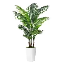 Künstliche Zimmerpflanze Künstliche Pflanzen Palme Baum,Kunst-Areca Palme Pflanzen Weiß Topf, GarveeMore, Höhe 180 cm, 150/180CM Plastik Künstliche Palme Wie Echt Fake Pflanzen Deko