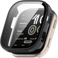 Wigento Smartwatch-Hülle Für Amazfit Bip 6 Kunststoff Schutz Watch Hülle + 9H Hart Glas Schwarz, Schutzhülle aus PC + Hart Glas für Rundumschutz