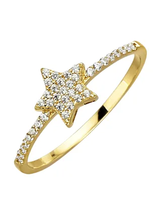 Fascination by Ellen K. Ring 375 Gold mit Stern-Motiv und Zirkonia weiß