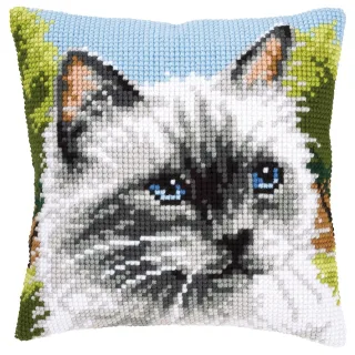 Kreuzstichkissen "Perser-Katze"