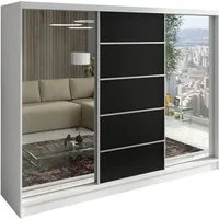 A&J MöbelLand GmbH Schiebetürenschrank TOP, 3-türig Schrank 200 cm mit Schubladen und Spiegel (TOP ANGEBOT! Geräumiger Schrank mit einer Breite von 200 cm und Spiegel, ideal zur Aufbewahrung von Kleidung und Accessoires. 3 Schubladen und viel Staurau