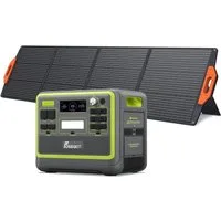 Fossibot Stromerzeuger F2400, 2400,00 in kW, Solargenerator mit 200W Solar Panel, Tragbare Powerstation