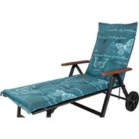 KETTtex Liegenauflage Rollliege Bali 2388 blau/petrol Schmetterlinge 193x60x8 cm KETTtex, (1 St), Halteband verstellbar mit Bindebändern Klettband