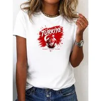 RMK T-Shirt Damen Shirt Fußball Turkiye WM Türkei Türkiye aus Baumwolle