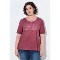 Ulla Popken T-Shirt T-Shirt Schriftmotiv A-Linie Rundhals Halbarm