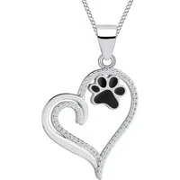 Goldene Hufeisen Kette mit Anhänger Halskette Damen Pfote Herz Anhänger Kette 925 Silber, 925 Sterling Silber mit Zirkonia, Silberschmuck für Damen