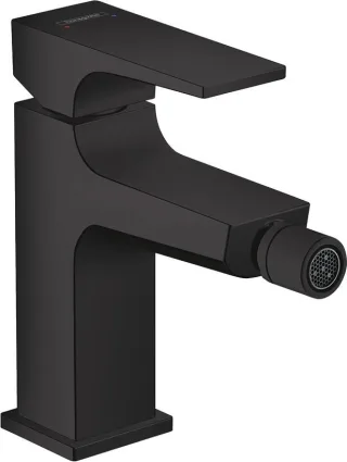 Hansgrohe Bidetmischer Metropol mattschwarz mit Push-Open Ablaufgarnitur, 32520670 32520670