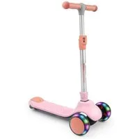 OUNUO Dreiradscooter Kinder Scooter mit höhenverstellbarem Lenker und LED-Rädern, faltbarer