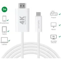 4smarts Notebook-Rucksack 4smarts USB-C auf HDMI Kabel 2m, weiß