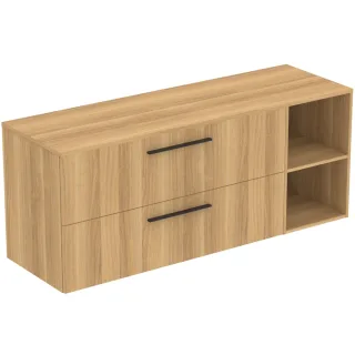 Ideal Standard Möbel-Set 160cm i.life B 2 Auszüge 2 off.Fächer Gr.Schwarz Eiche Natur, T5764NX T5764NX