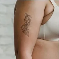 Inkster Schmuck-Tattoo Großer Goldfisch Tattoo, wasserfestes temporäres Tattoo, 2 Wochen Halt