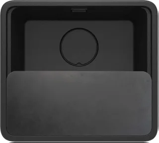 Neuesbad 1-Becken Granitspüle 450X500X229, Graphit Metallic, mit SPACE SAVER Schwarz NB1DEZKMG10A1