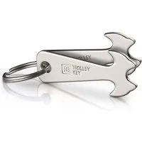 FABACH Schlüsselanhänger Trolley Key Silber Einkaufswagenlöser - Einkaufswagenchip Einkaufschip (2-tlg)