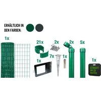 Alberts Zaun Alberts 695668 Fix-Clip Pro als Zaun-Komplettset, mit Einschlagbodenhü, Fix-Clip Pro als Zaun-Komplettset Drahtzaun mit Kniekissen, mit Einsch