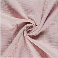 maDDma Stoff 50x130cm Musselin Stoff uni Meterware Mulltuch, dry rose