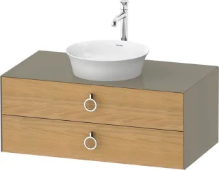 Duravit White Tulip Konsolenwaschtischunterbau wandhängend Natur Eiche & Stein Grau Matt & Hochglanz WT49910H5H20010