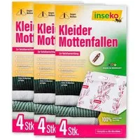 Inseko Insektenfalle 12x inseko Kleidermottenfallen I insektizidfrei und geruchlos, Pheromonfalle gegen Kleidermotten & zur Befallsermittlung