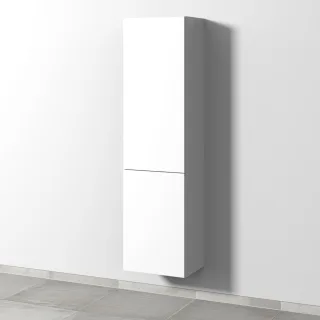 Sanipa 3way Stauraumschrank mit 1 Tür und 1 Wäschekorbklappe, Weiß-Soft SM18443