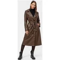 Worldclassca Trenchcoat Worldclassca TRENCHCOAT Kunstleder Gürtel Reverskragen Lang Mantel Neue Kollektion - Stilvolle und gemütliche Mode für Damen