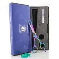 Haryali London Haarschere Professionelle Multi-5,5-Zoll-Friseurschere, Friseur-Haarschneidesalon, (Fall, 1-tlg., 1x Schneideschere, 1x Kamm, 1x Öl, 1x Beutelbox), Bestens geeignet für professionelle Friseur- und Kosmetikscheren