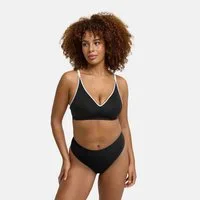 cfab (creamy fabrics) Bügelloser BH Lined Comfort Push-Up BH-Schwarz-S (1-tlg)
