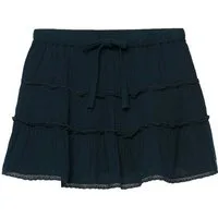 Superdry Sommerrock CHEESECLOTH TIERED MINI SKIRT aus Baumwolle, Regular Fit, mit Gummizug, unifarbene Optik