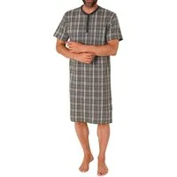 Normann Pyjama Herren kurzarm Nachthemd mit Knopfleiste am Hals - auch in Übergrößen