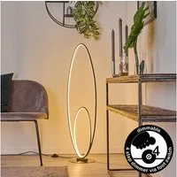hofstein Stehlampe »Arce«, dimmbare Stehleuchte in Grau/Weiß, Leuchte mit 2 Ringen, 3000 Kelvin, max. 3700 Lumen, dimmbar über Fußschalter am Kabel