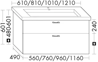 Burgbad Waschtischunterschrank System 30 Preisgruppe 1 Aqua 601x970x490 Eiche Dekor Klassik WYKK097F6435