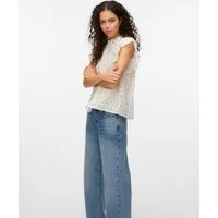 Vero Moda Blusenshirt VMTRINE SL LACE TOP WVN NOOS Baumwolle