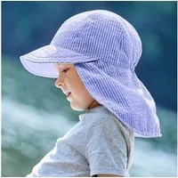 MAXIMO Schiebermütze (1-St) zum Binden, Seersucker, Nackenschutz, Unisex, Kleinkind