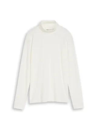 Tom Tailor - Basic Rollkragenshirt Whisper White - Gr. - XL