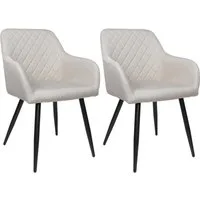 Albatros International Esszimmerstuhl Esszimmer Stühle 2er Set SILA, Stuhl Stühle Esszimmerstühle, Küche (2er Set, Beige, Stoff Bezug), Küchenstuhl Küchenstühle Essstühle für den Esstisch Ess Stühle