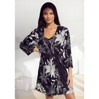 LASCANA Kimono, Kurzform, Baumwollmischung, Kimono-Kragen, Gürtel, mit floralem Druck