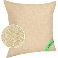 ANRO Dekokissen MrJack Kissenbezug Leinenoptik Deko Kissen Uni, Sofakissen 40x40cm ohne Füllung Creme