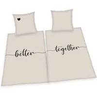 Herding Bettwäsche Better Together - Partner-Bettwäsche-Set, 4-teilig, 135x200 & 80x80, Baumwolle, 100% Baumwolle