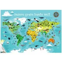 Close Up Poster KinderWeltkarte XXL Poster Unsere große bunte Welt 140 x 100