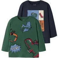 Name It Langarmshirt NMMLUCIUS 2P LS NREG TOP BOX (Packung, 2-tlg) Baumwollmischung, regular fit