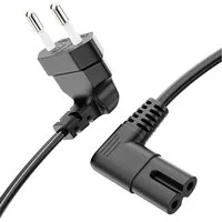 conecto conecto Strom-Kabel, Euro-Stecker 90° auf C7 IEC-Buchse 90°, Euro-Ne Stromkabel, (500 cm)