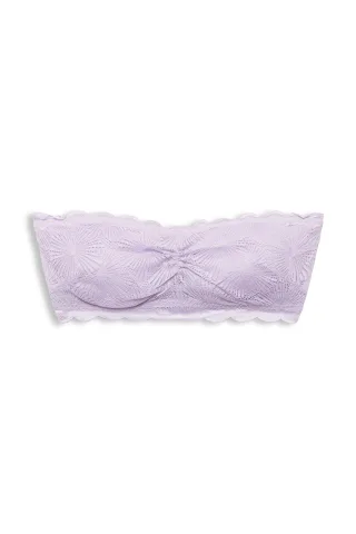 Wattierter Bandeau-BH aus Musterspitze pink fuchsia - Gr. - S