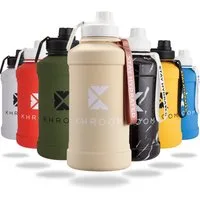 Khroom Trinkflasche Edelstahl 1,3L & 2,2L, Sport Gym Outdoor, 2 Liter XXL Wasserflasche, BPA-frei, auslaufsicher, bruchsicher, Kohlensäure geeignet
