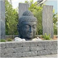 Oriental Galerie Dekofigur Buddha Kopf Figur Gartenfigur aus Lavastein 100 cm (1 St)