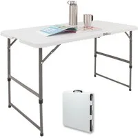 TRUTZHOLM Klapptisch höhenverstellbar 120x60 cm Campingtisch Partytisch Beistelltisch (1er), Tischplatte aus pflegeleichtem Kunststoff