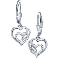 Limana Paar Ohrhänger hängende Herz Ohrringe Damen 925 Silber Geschenk Frau Freundin Mama (Schmuck inkl. Dose), Geburtstag Jahrestag Hochzeitstag Weihnachten Muttertag Valentinstag