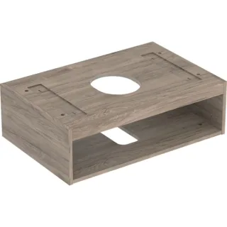 Geberit VariForm Korpus für Unterschrank für Aufsatzwaschtisch mit einer Schublade: B=75cm, Nussbaum 244814001