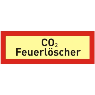 Brandschutzschild ( Zusatz ) mit Text CO2 - Feuerlöscher