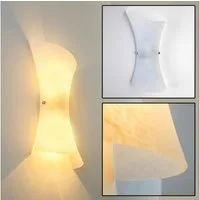 hofstein Wandleuchte »Aurighi« Wandlampe aus Metall/Glas in Weiß, ohne Leuchtmittel, moderne mit Up & Down-Effekt, 2xE14, Innen mit Lichteffekt